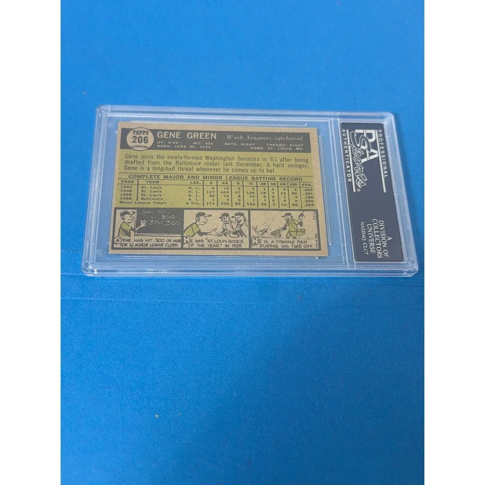 1961 Topps Gene Green #206 Washington Senators PSA 8 NM-MT Baseball Card